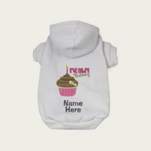 Embroidered meowy birthday hoodie