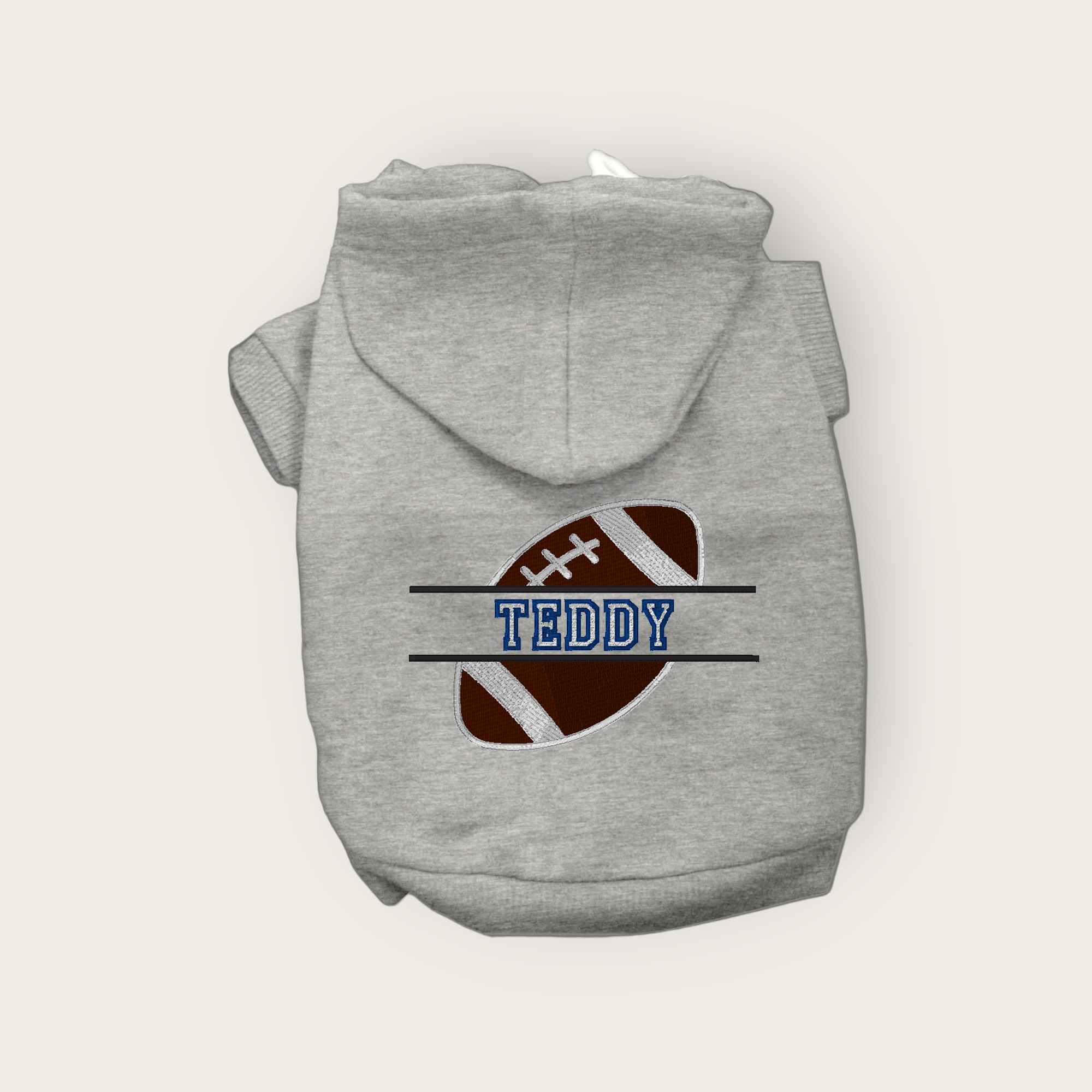 Embroidered Football Hoodie