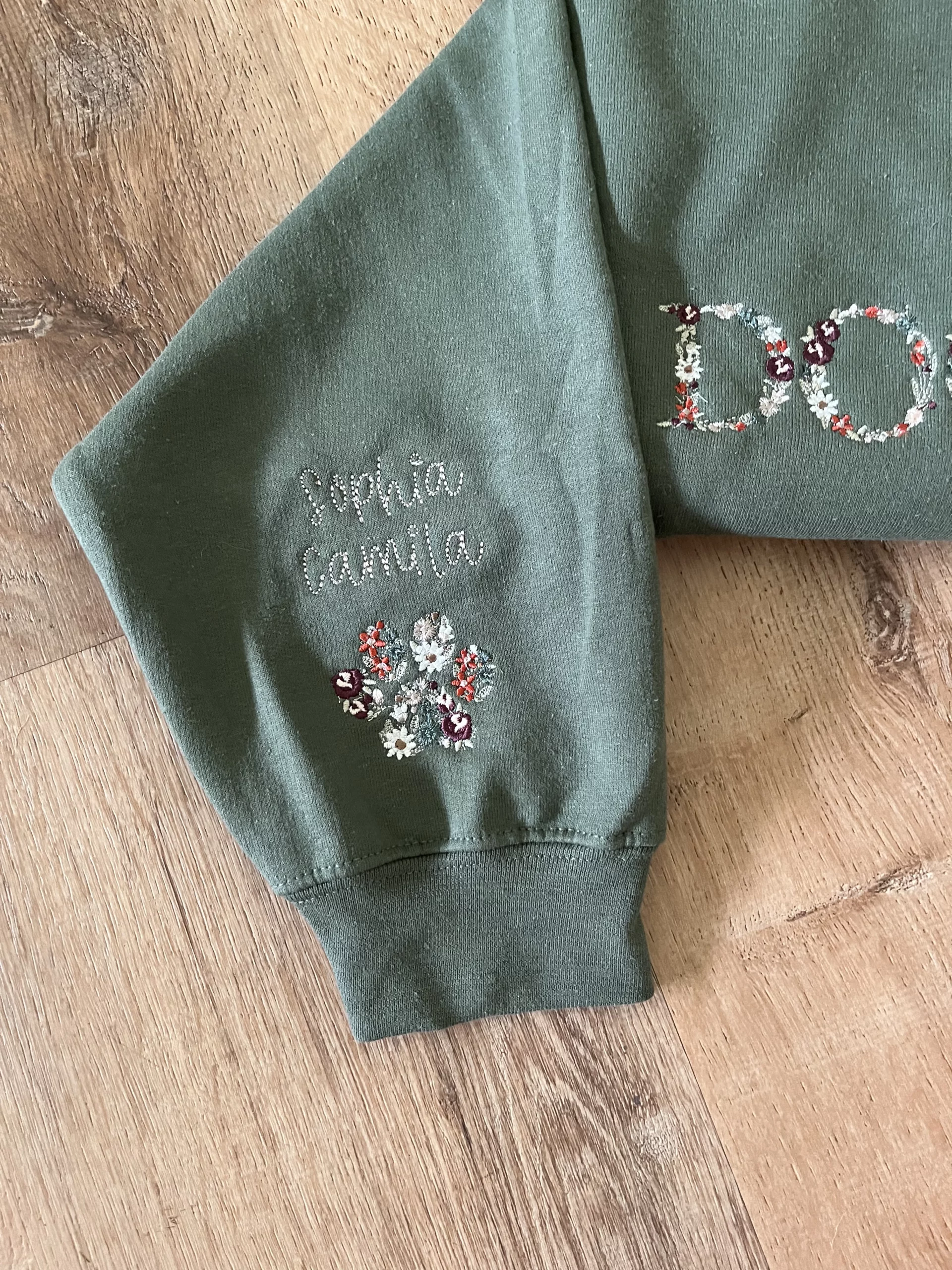 Embroidered Dog Mom Floral Sweatshirt - Image 2