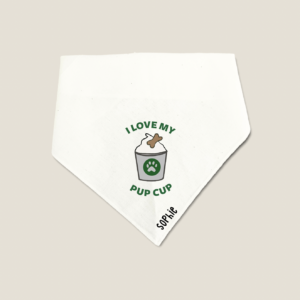 Custom White Pup Cup Bandana