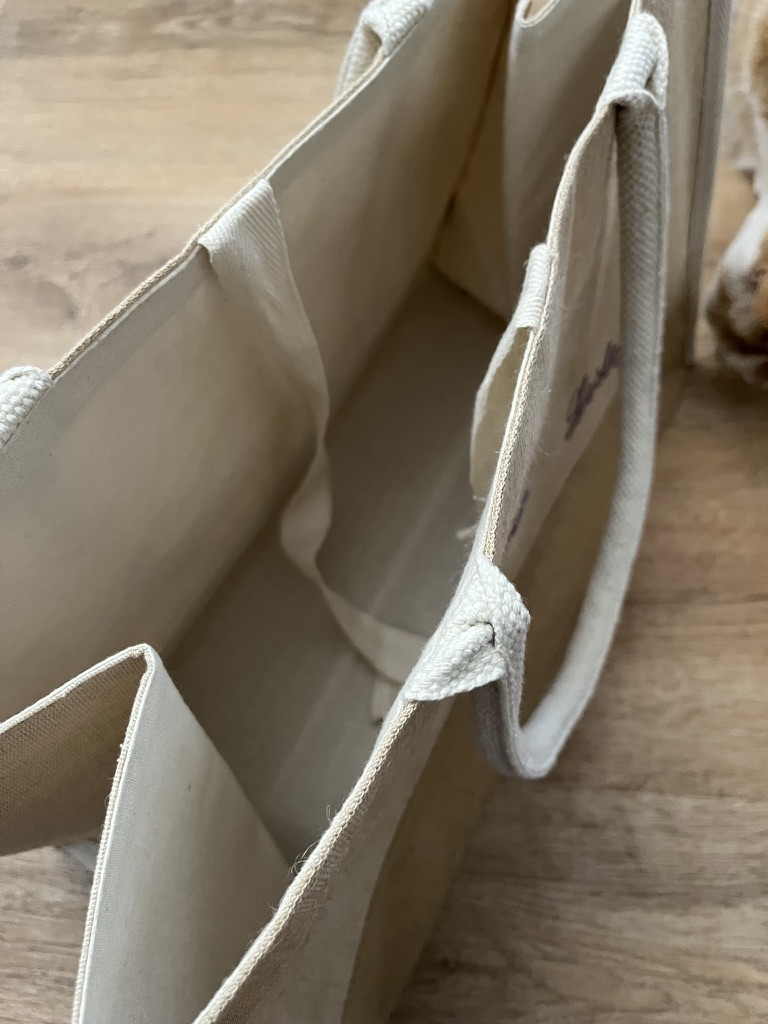 Embroidered Floral Crown Jute Bag - Image 3